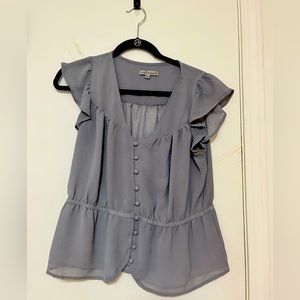 Grey flowy blouse